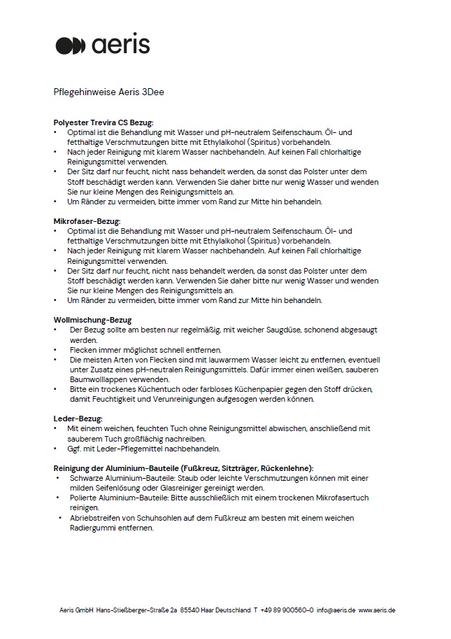 Aeris-3Dee-Pflegehinweise